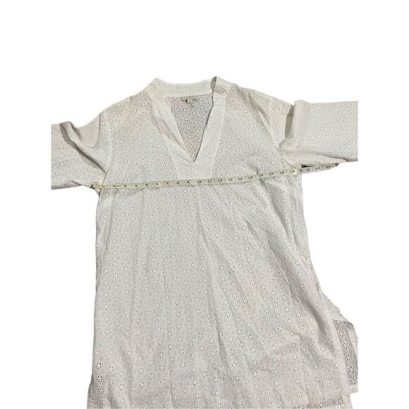 Talbots Vneck white sheer cotton tunic medium - Picture 6 of 8
